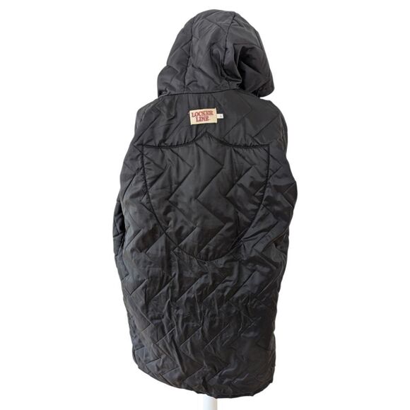 Vintage Oakland Raiders x Locker Line Big Logo Black Hooded Parka Jacket Size L - Picture 7 of 10